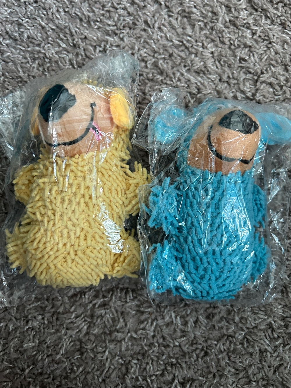 Plush Chenille Monkey Toy - Yellow and Blue